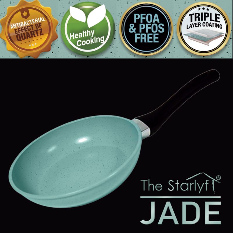Panela antiaderente com revestimento em pó de cerâmica de jade